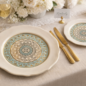 Gold elegant dinner plate, Set of 2